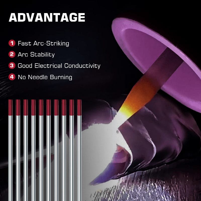 Color-coded Tungsten Electrodes 2% Blue Lanthanated Red Thoriated Tungsten