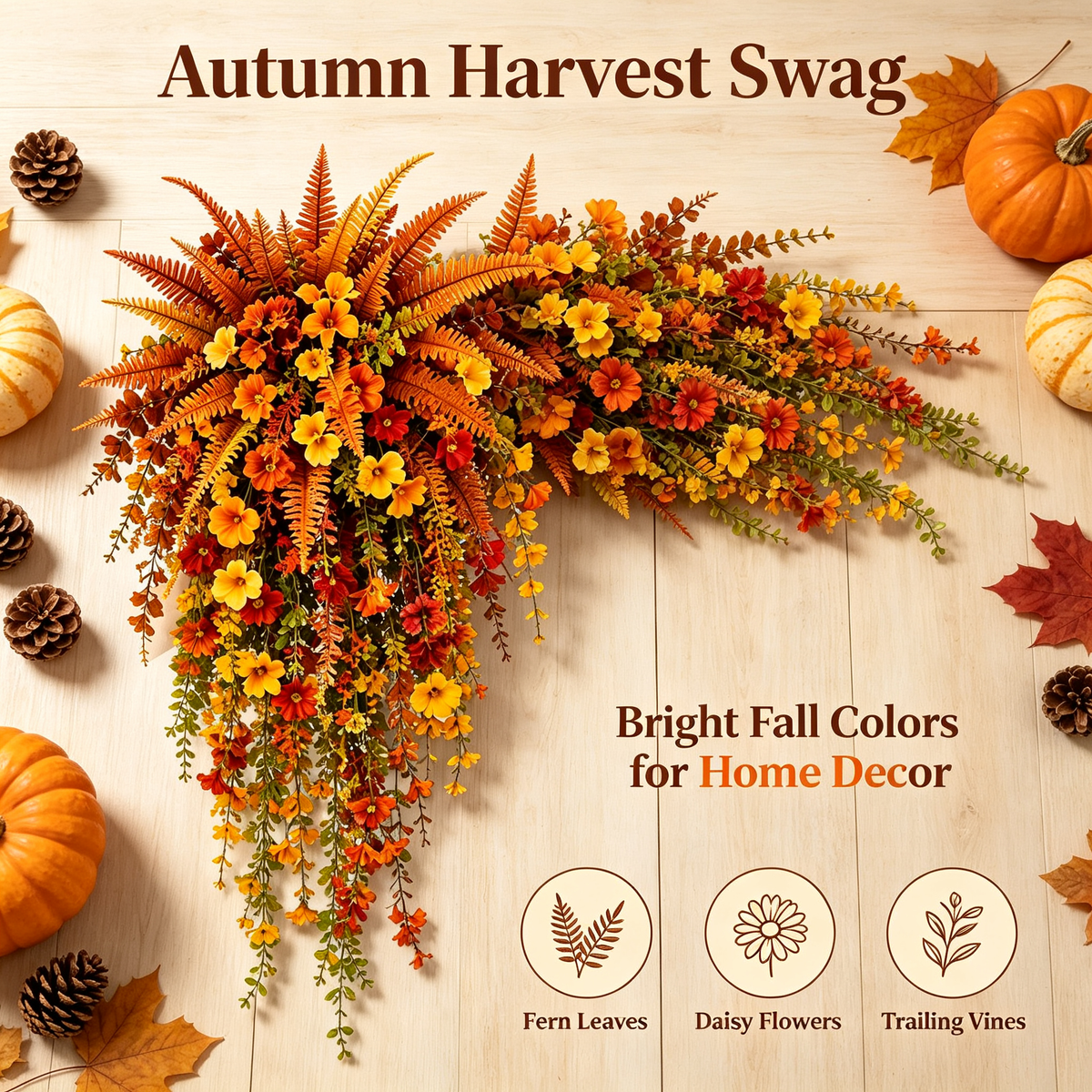 🍂 Artificial Autumn Fern Decor for Porch & Front Door