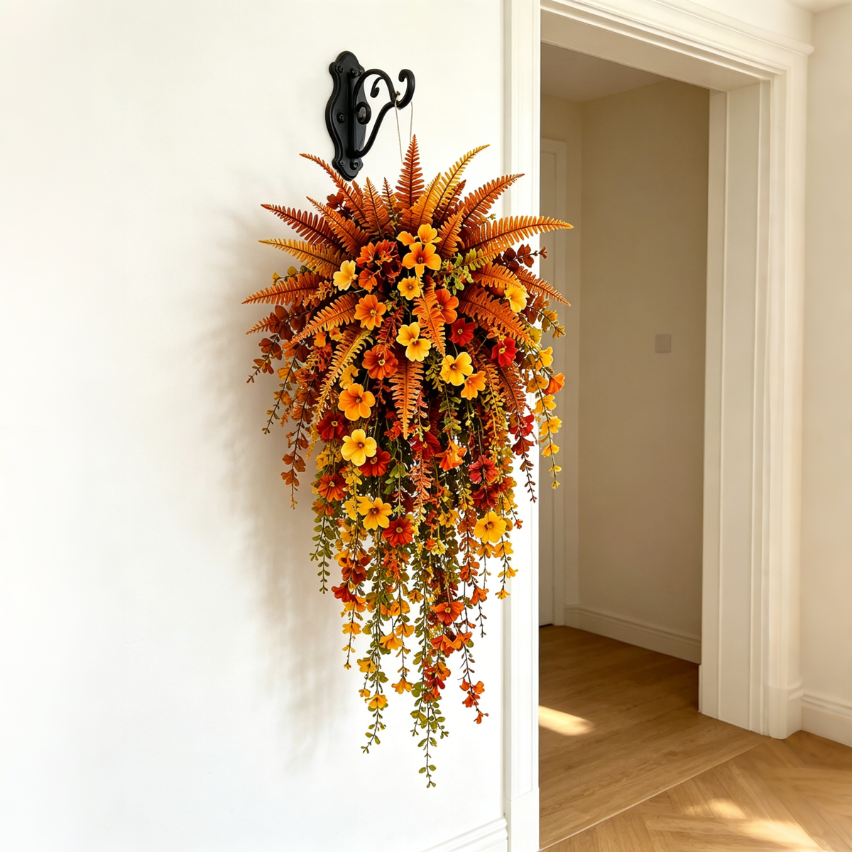 🍂 Artificial Autumn Fern Decor for Porch & Front Door