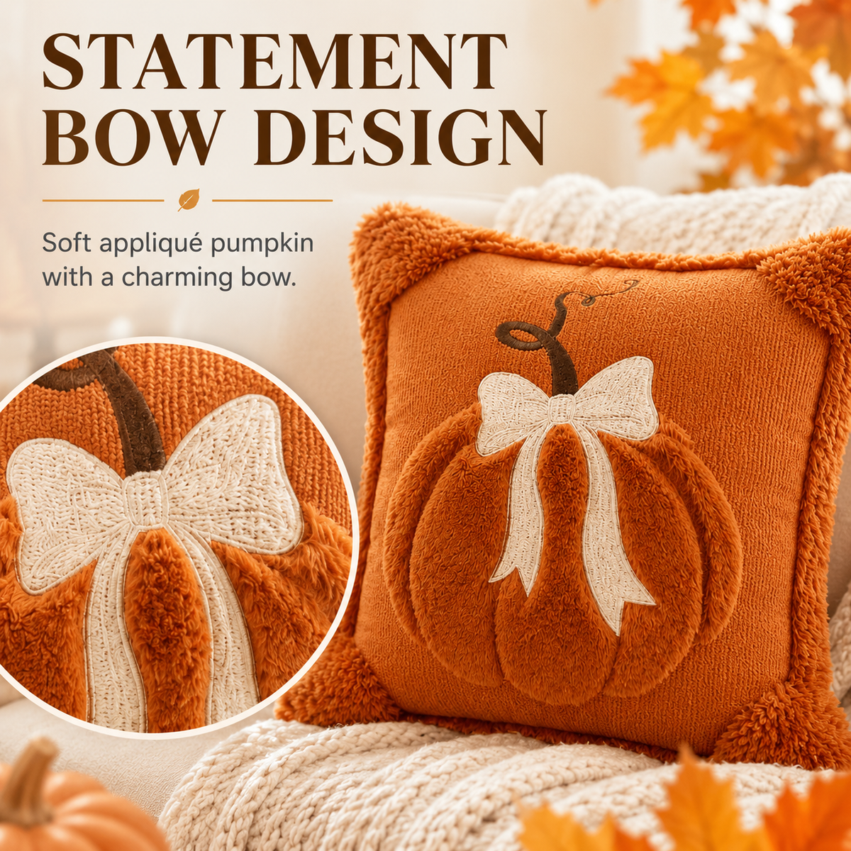 Jacquard Pumpkin Pillow Covers 2-Pack