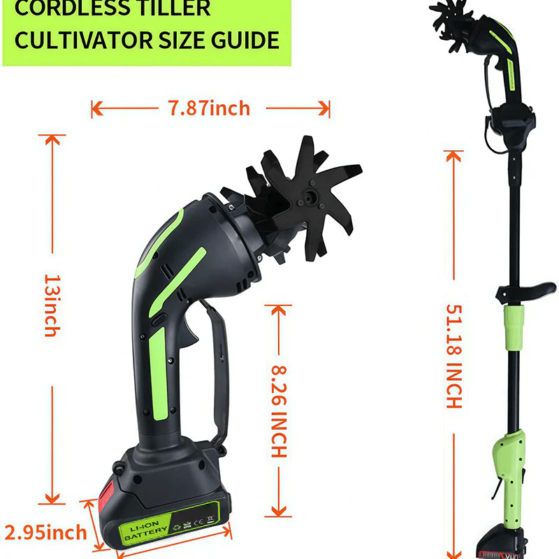 🔥Zavrlygoods™ Multifunctional 2-in-1 Cordless Tiller & Cultivator with Telescopic Pole