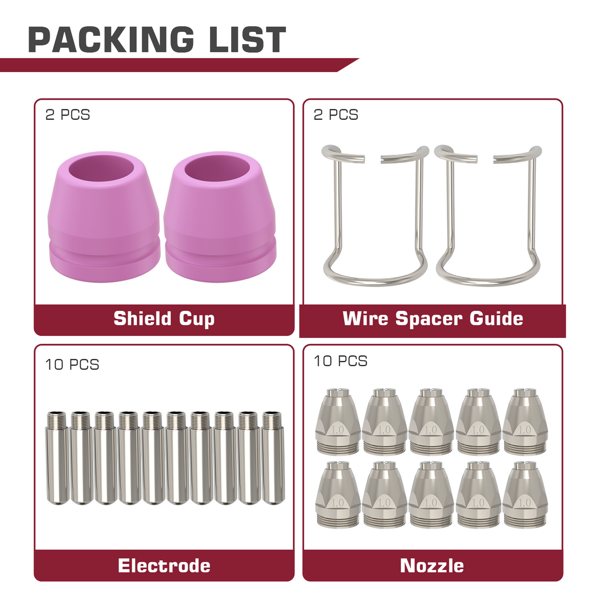 ARCCAPTAIN AG60 Pilot ARC Plasma Cutter Torch Consumables 24 Pcs