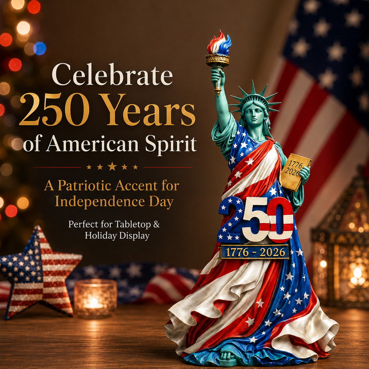 Handmade USA 250th Anniversary Statue of Liberty Figurine