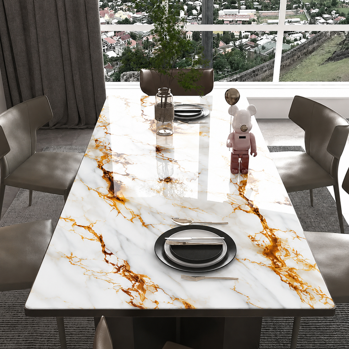 Gold Marble Pattern Self-Adhesive Wallpaper Roll