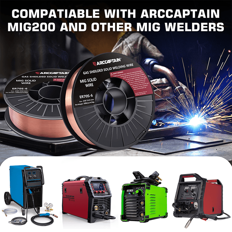 Arccaptain ER70S-6 Welding Wire 10 Lbs Low Splatter MIG Wire