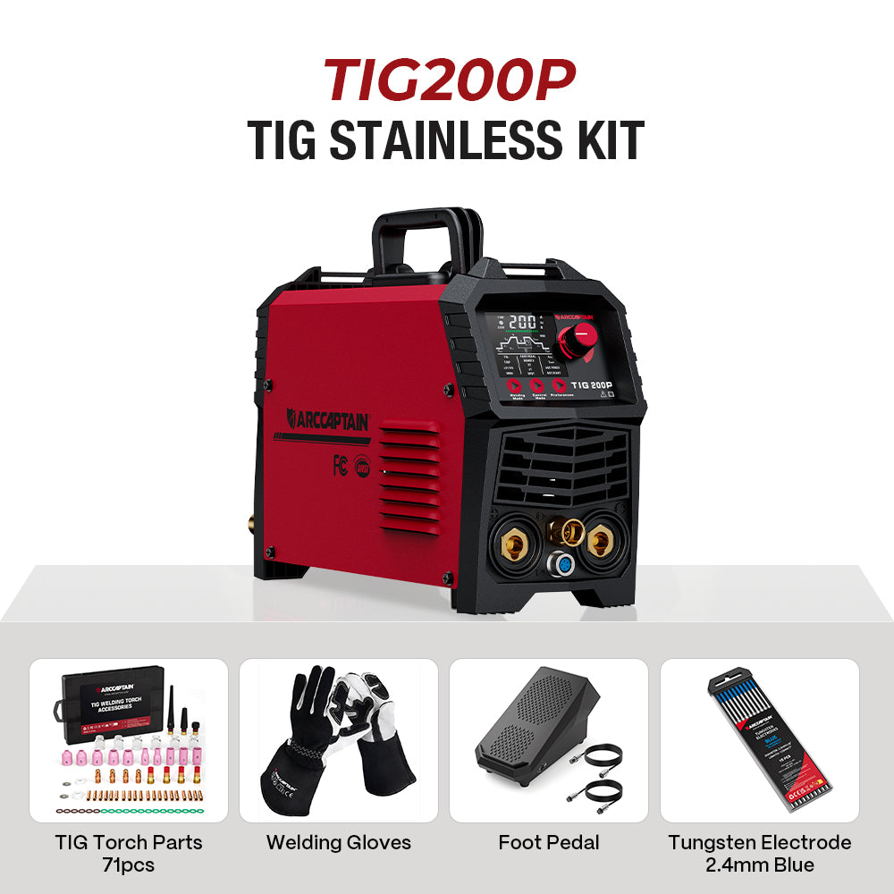 Arccaptain TIG200P DC Pulse 200Amp TIG Welding Machine
