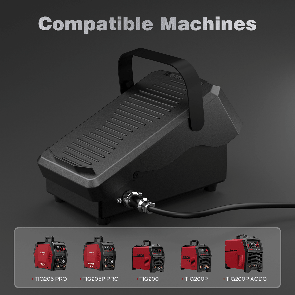 5-Pin Remote Amp Control with Strap Foot Pedal for TIG Welder