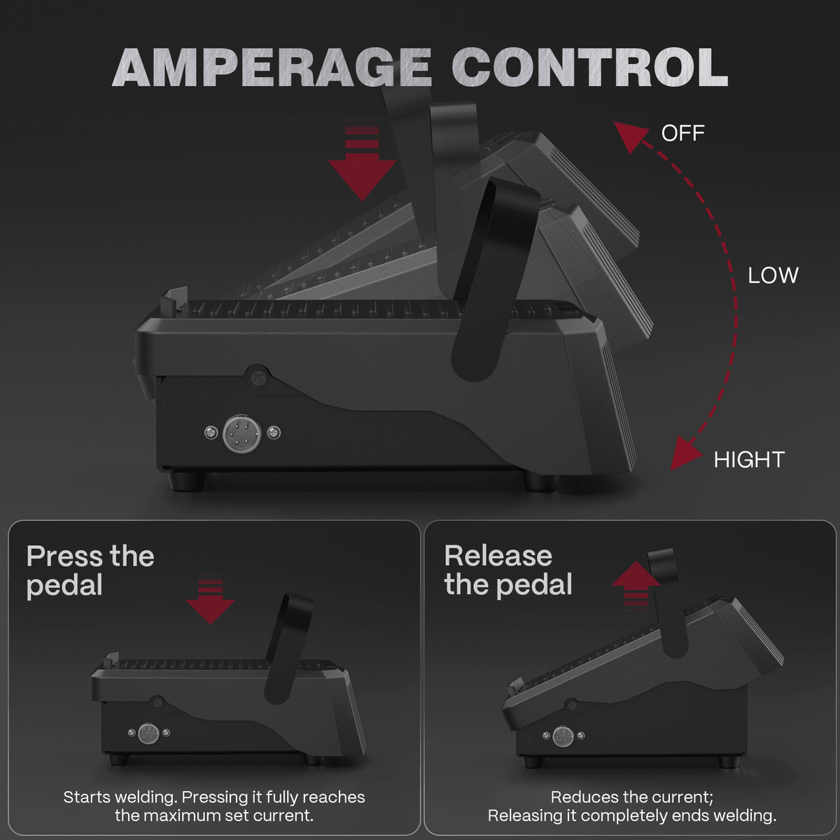 5-Pin Remote Amp Control with Strap Foot Pedal for TIG Welder