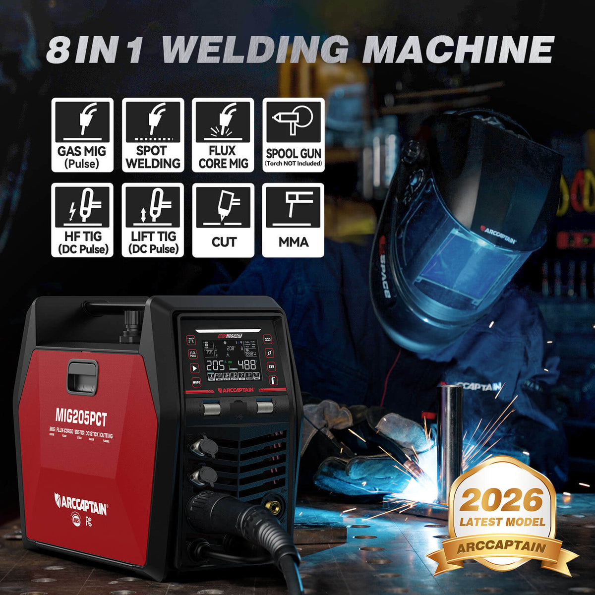 Arccaptain MIG205PCT Welding and Cutting Machine