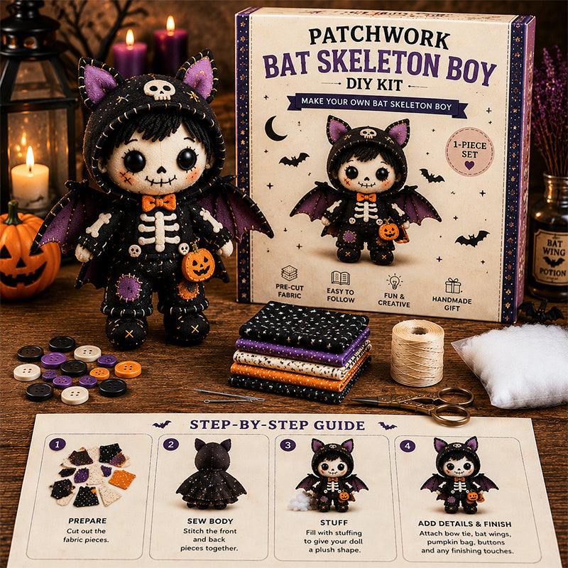 🔥Last Day 49% OFF🎃 Patchwork Skeleton Witch Girl DIY Kit