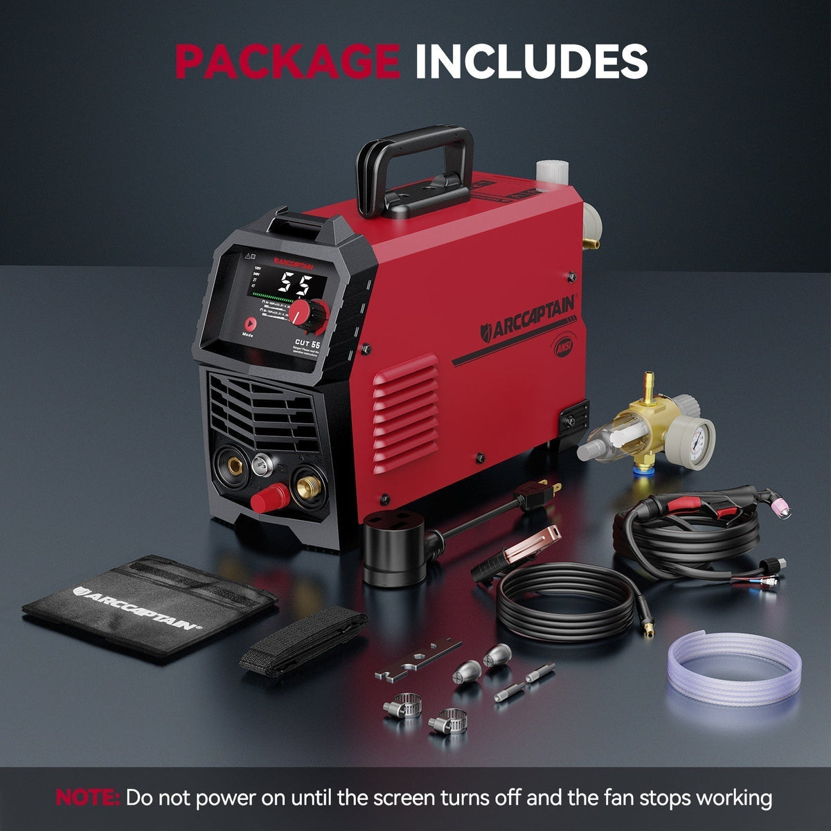 Arccaptain CUT55 LED Pilot Arc Plasma Cutter with Welder Helmet