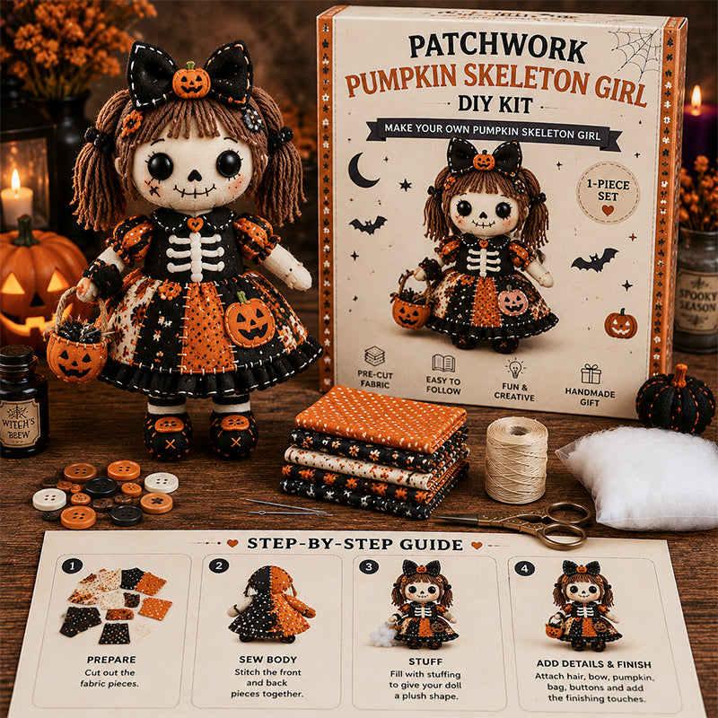 🔥Last Day 49% OFF🎃 Patchwork Skeleton Witch Girl DIY Kit