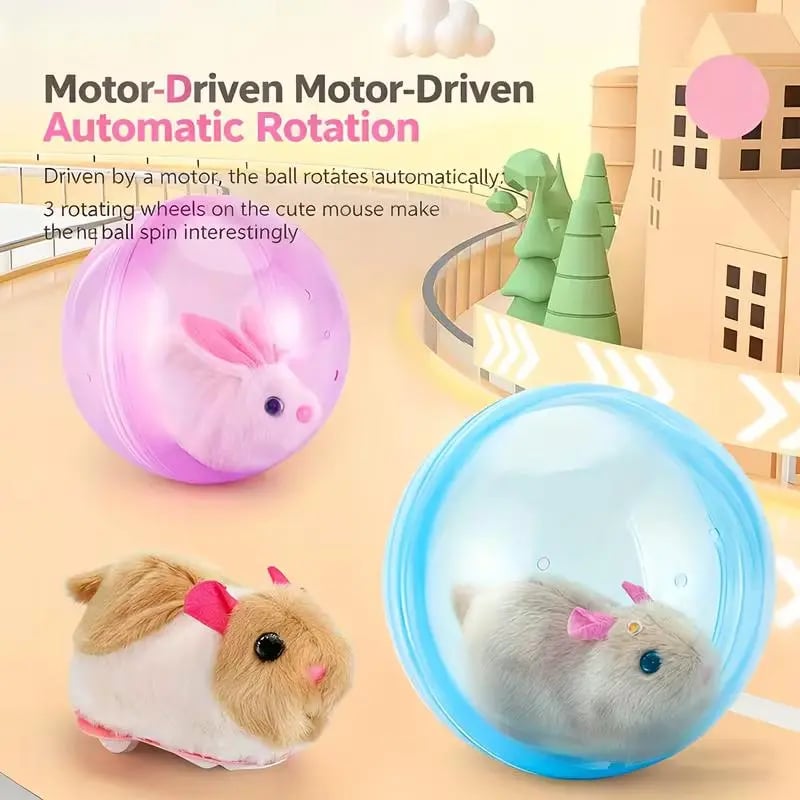 🔥2026 HOT SALE 50% OFF⏳|🐱🐾Auto-Rolling Ball with Mouse Hands-Free Play for Indoor Cats