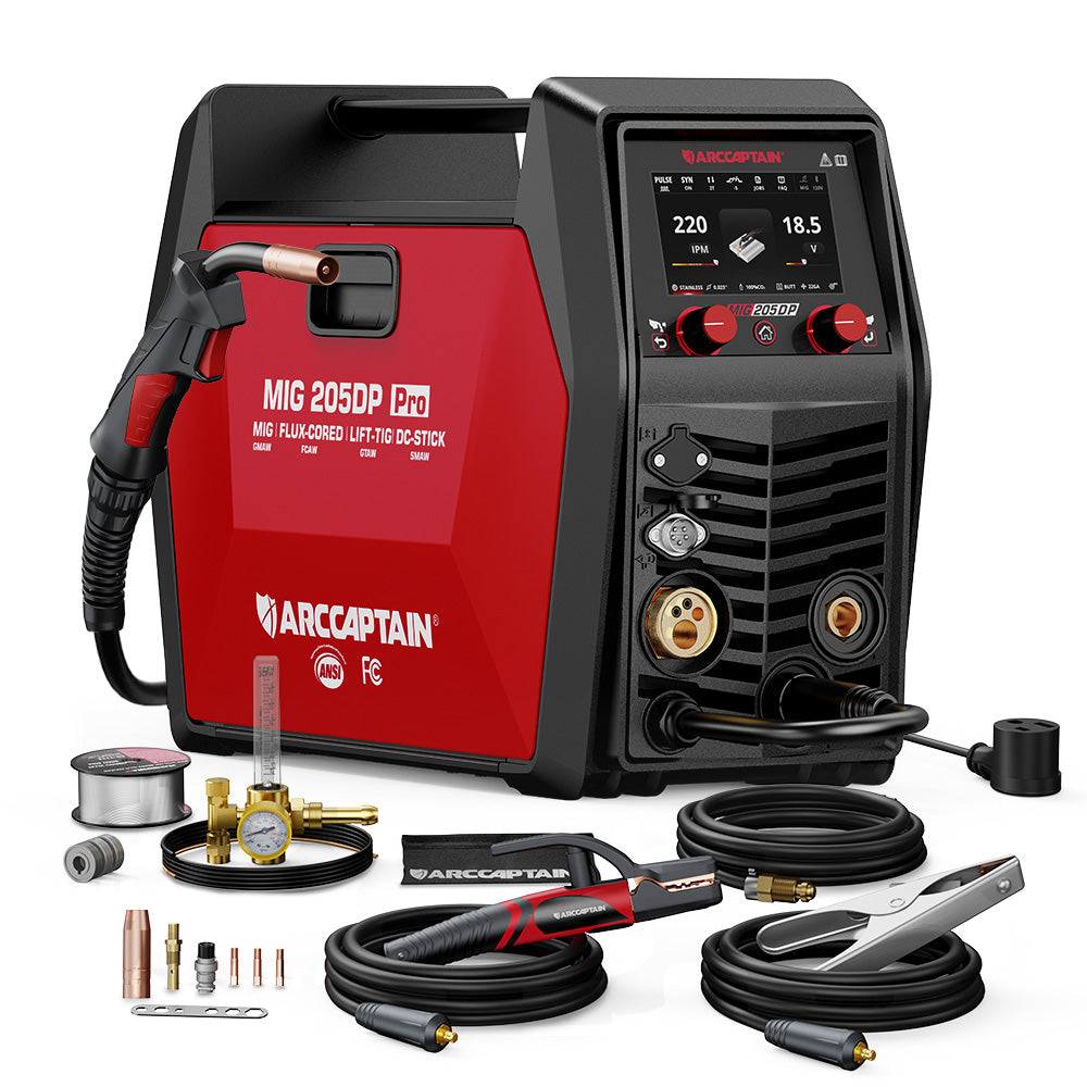 Arccaptain MIG205DP Pro Double Pulse MIG Welder For Aluminum